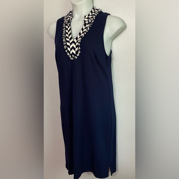 Crown & Ivy Navy Knit Weekend In Lisbon Sleeveless Dress Size - Picture 3 of 5